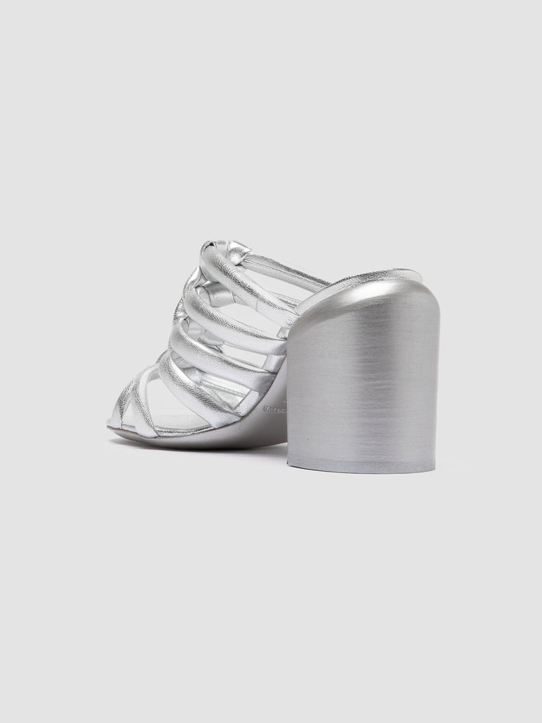 ESTHER 026 - Silver Leather Slide Sandals Women Officine Creative - 4