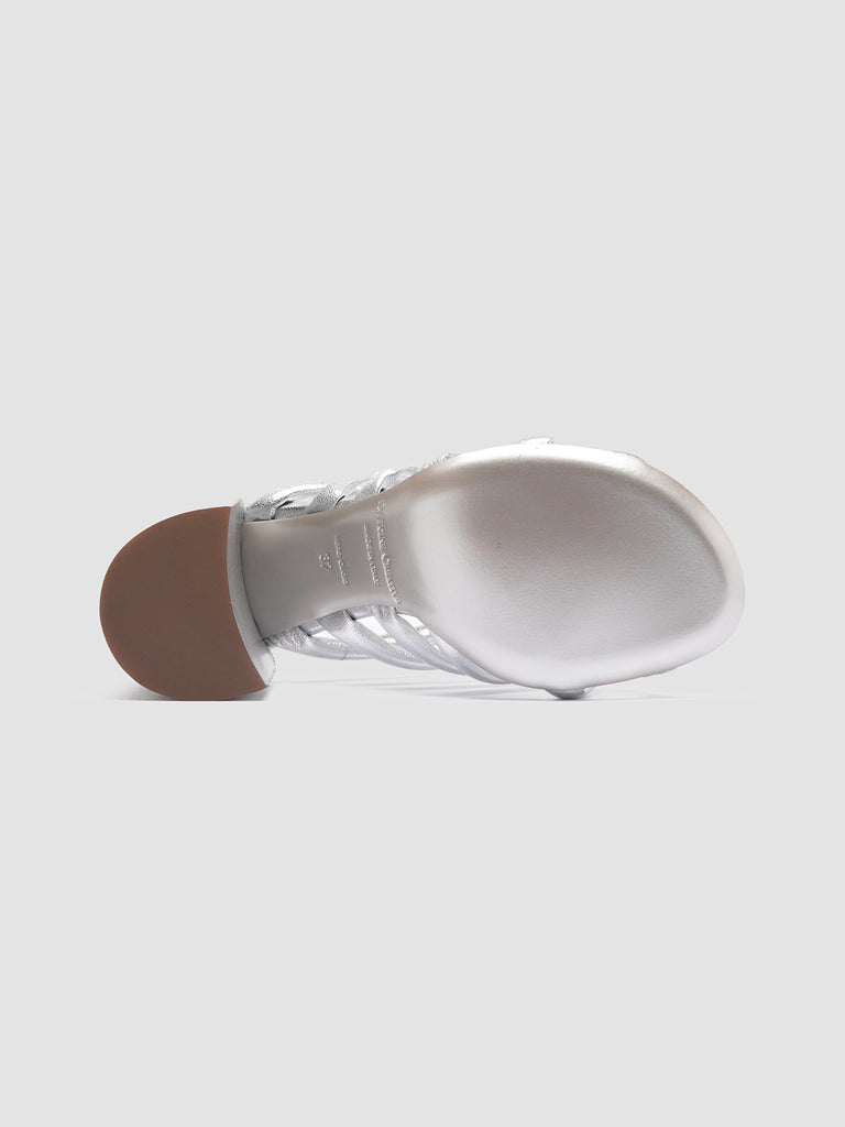 ESTHER 026 - Silver Leather Slide Sandals Women Officine Creative - 5