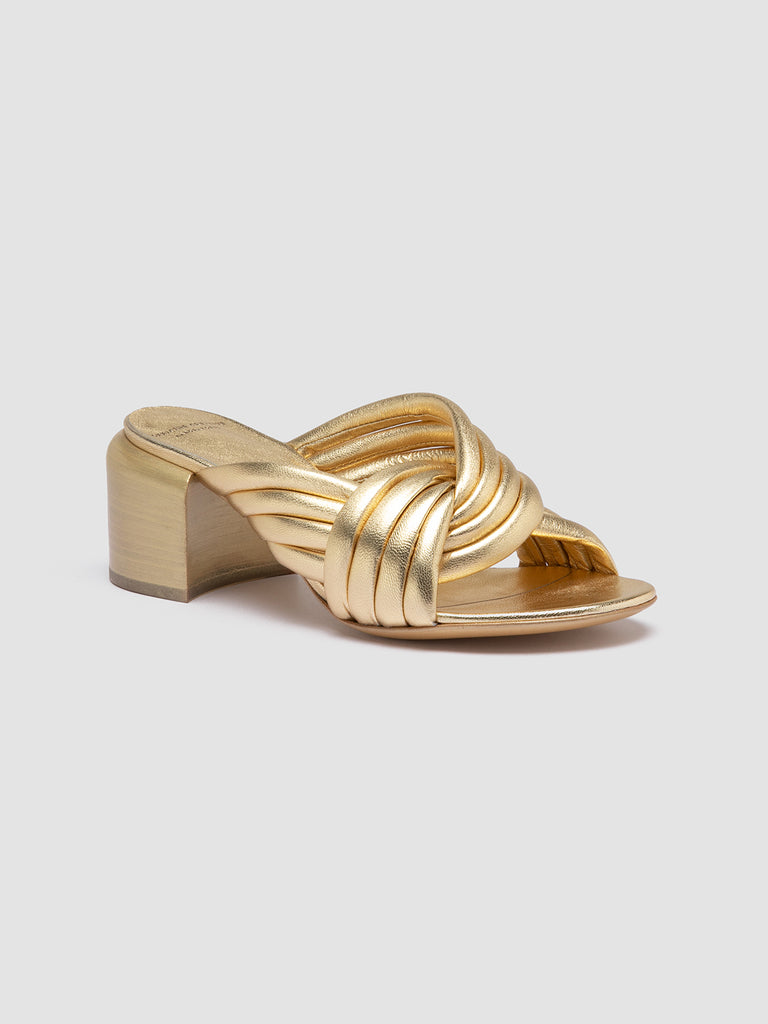 ETHEL 022 - Gold Leather Slide Sandals Women Officine Creative - 3
