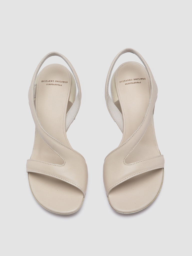 ETHEL 023 - White Leather Sandals