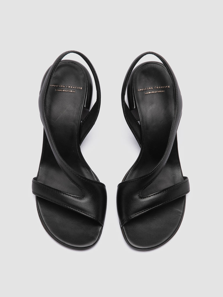 ETHEL 023 - Black Leather Sandals
