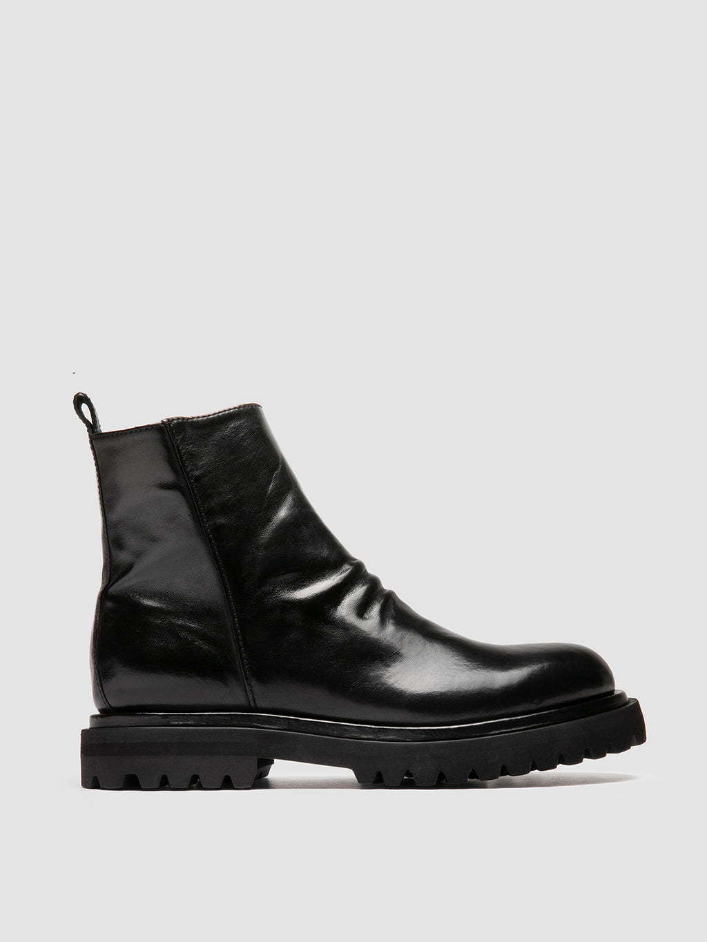 EVENTUAL DD 104 - Black Leather Zip Boots - image 1,side view