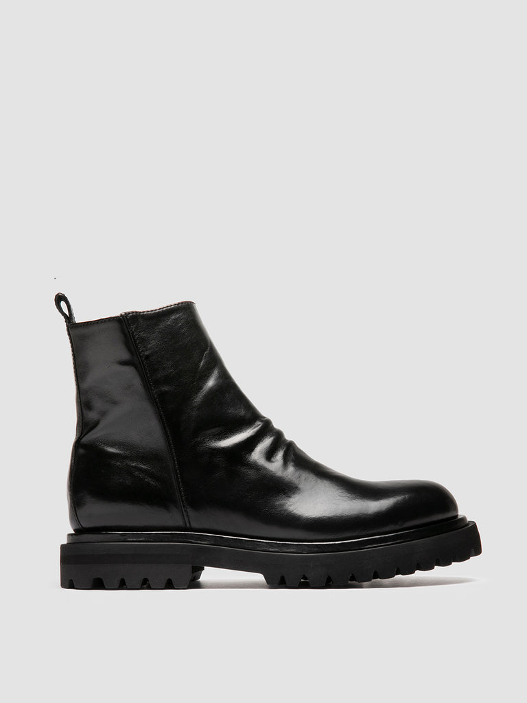 EVENTUAL DD 104 - Black Leather Zip Boots