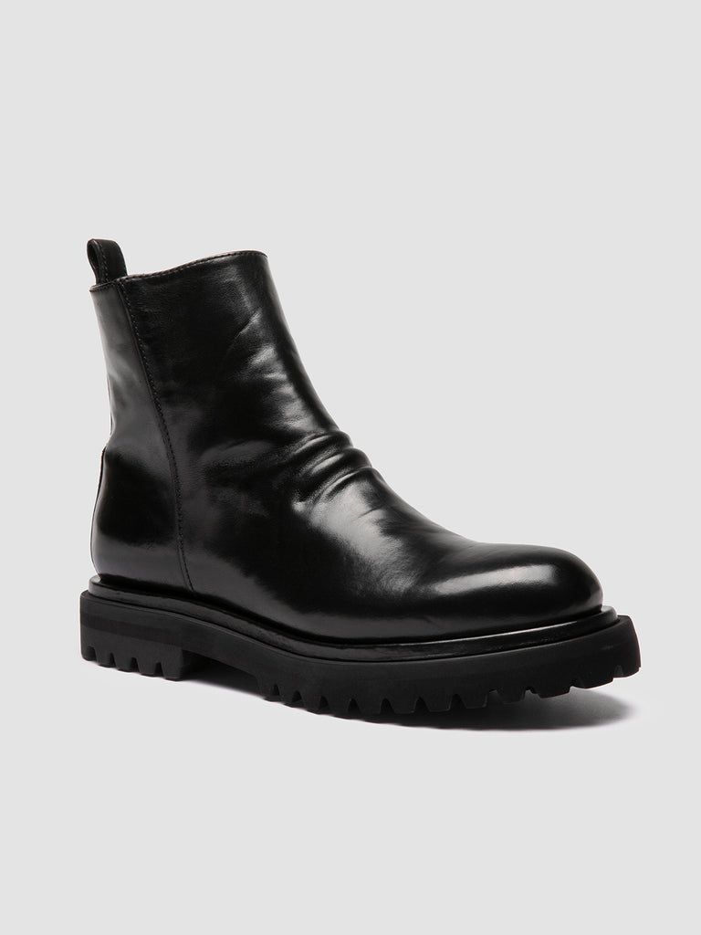 EVENTUAL DD 104 - Black Leather Zip Boots