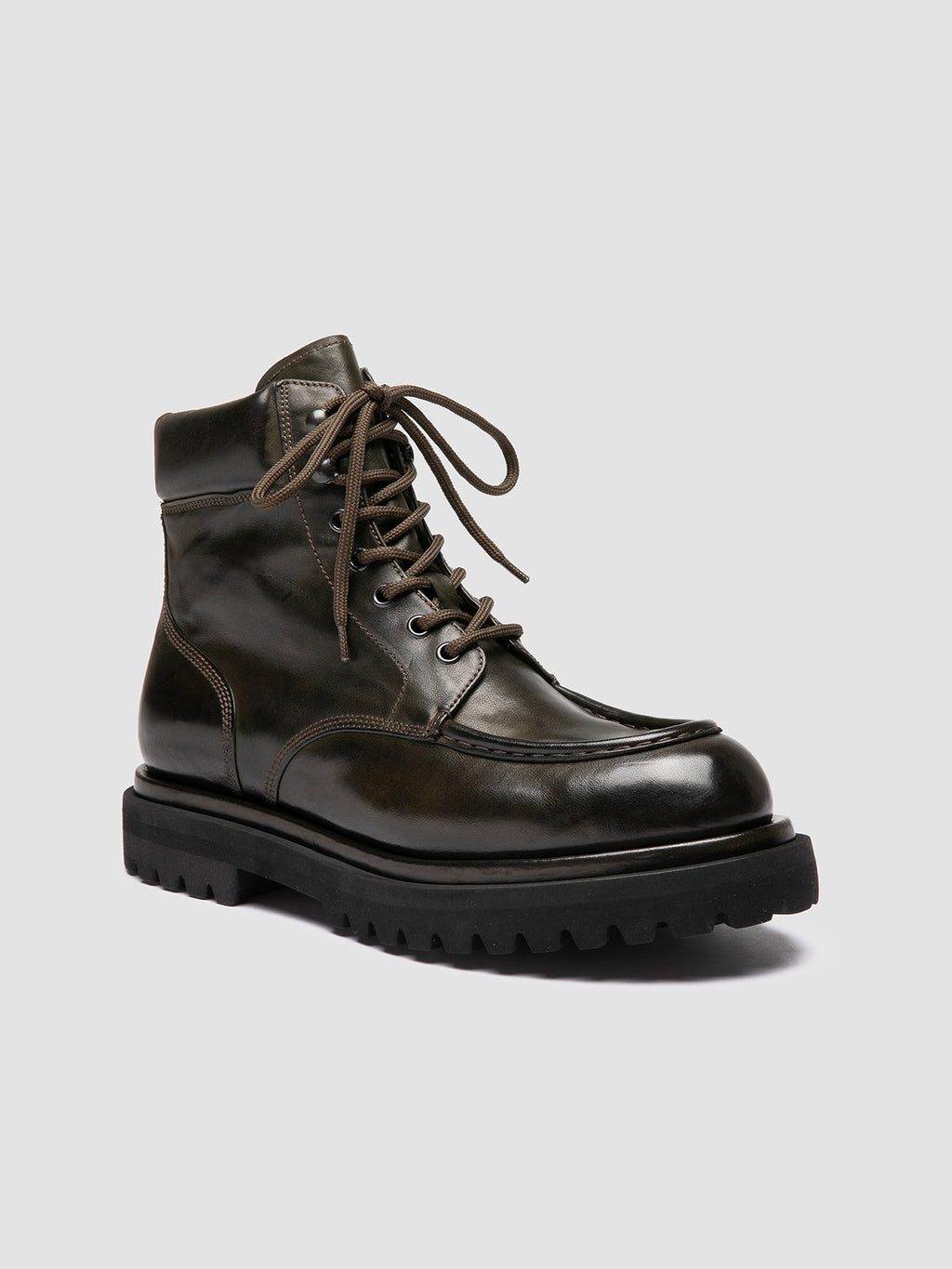 EVENTUAL DD 110 - Brown Leather Lace Up Boots - image 3,side view