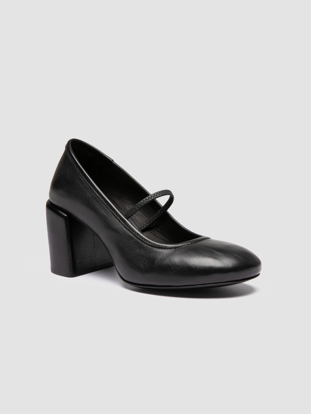 FELICIA 007 - Black Leather Ballerina Shoes - image 3,side view