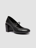 FELICIA 007 - Black Leather Ballerina Shoes - thumb image 3,side view
