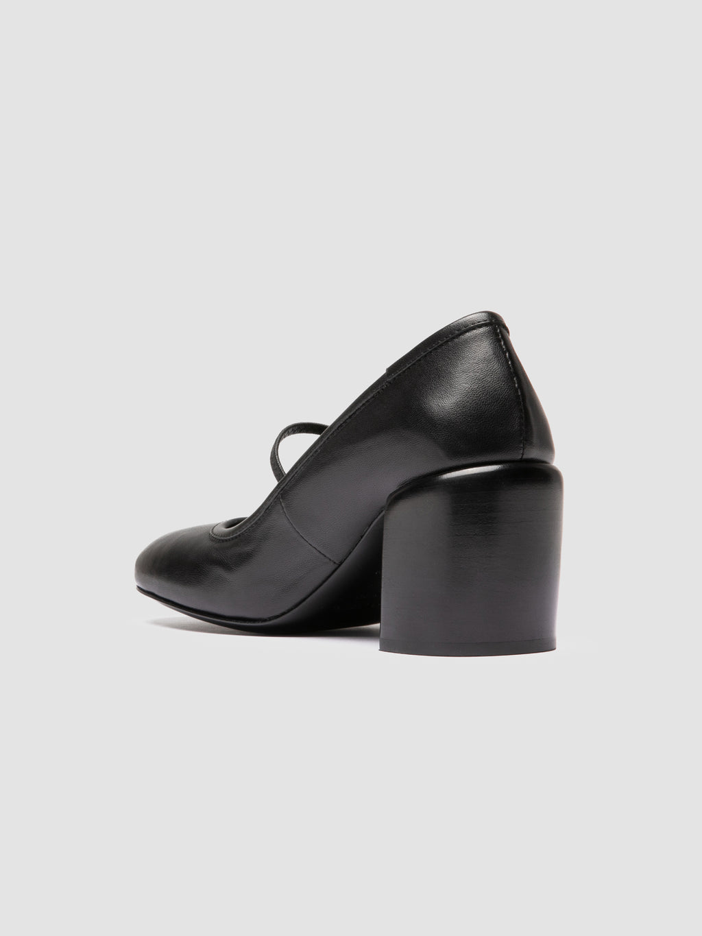FELICIA 007 - Black Leather Ballerina Shoes - image 4,side view