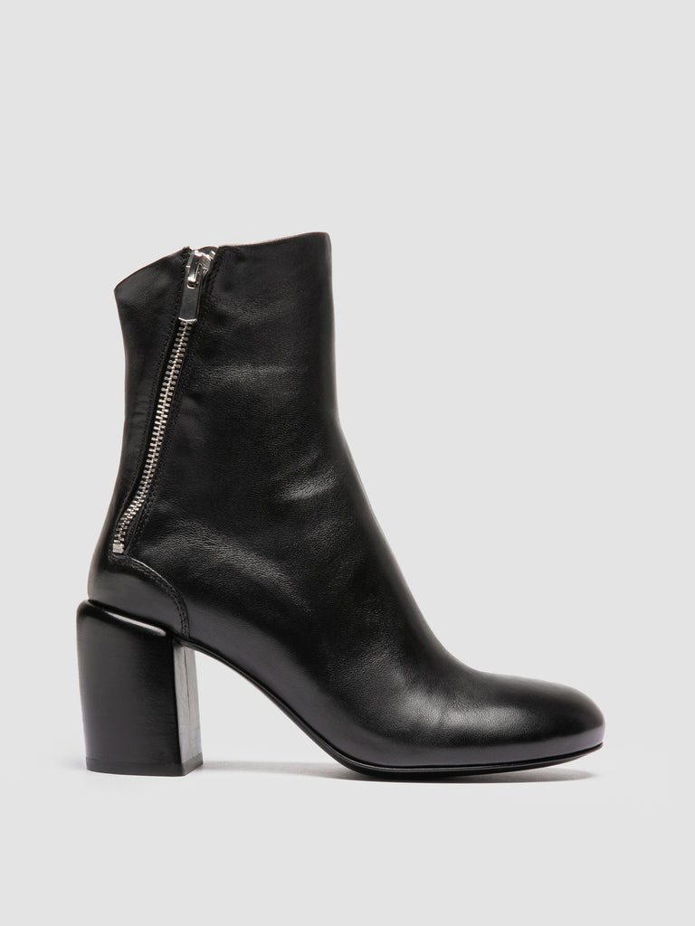 FELICIA 010 - Black Leather Zipped Boots