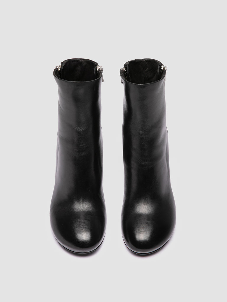 FELICIA 010 - Black Leather Zipped Boots