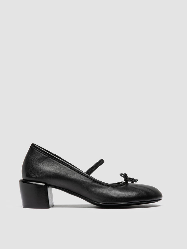 FLORE 009 - Black Leather Mary Jane Shoes