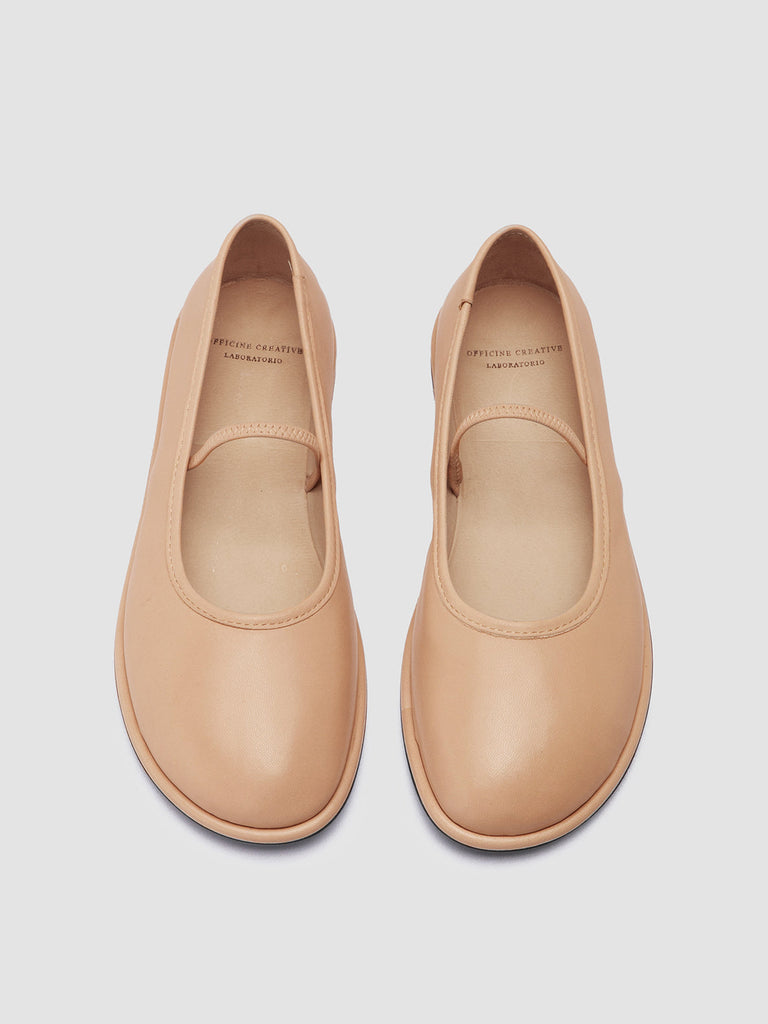 FONTAYNE 002 - Brown Leather Ballerina Shoes