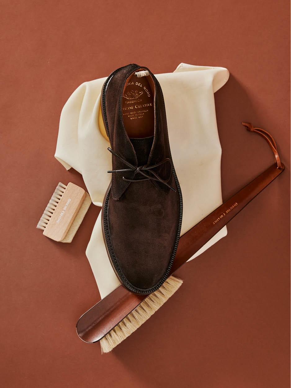 Officine Creative - Suede shoes with shoe care kit