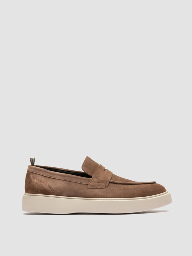 FRAME 001 – Taupefarbene Penny-Loafers aus Wildleder