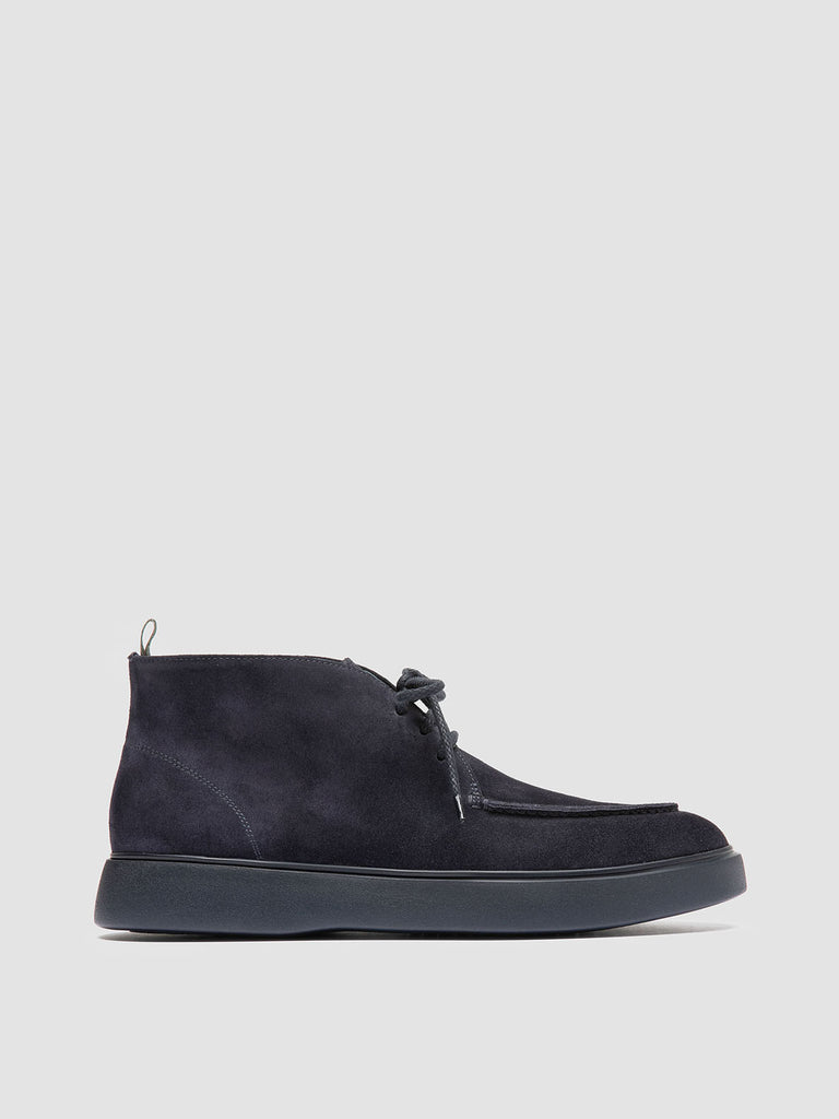 FRAME 002 – Blaue Chukka-Stiefel aus Wildleder