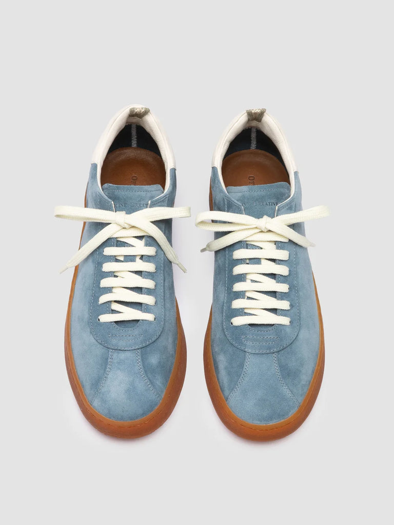 GINNASIO 001 - Blue Leather and Suede Sneakers