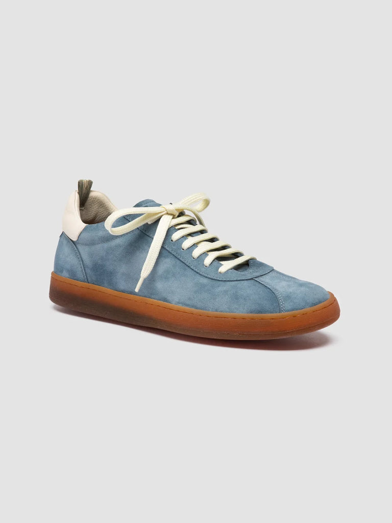GINNASIO 001 - Blue Leather and Suede Sneakers