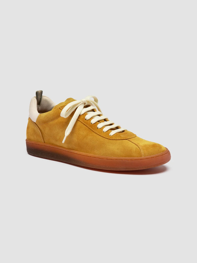 GINNASIO 001 - Yellow Leather and Suede Sneakers