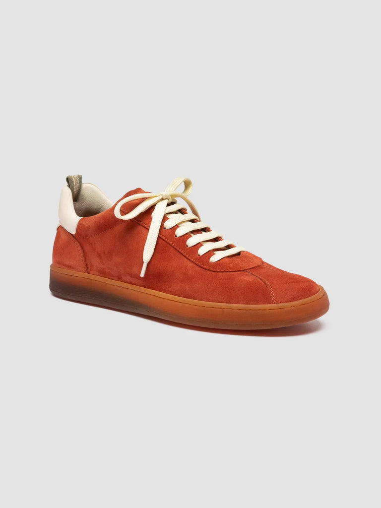 GINNASIO 001 - Red Leather and Suede Sneakers