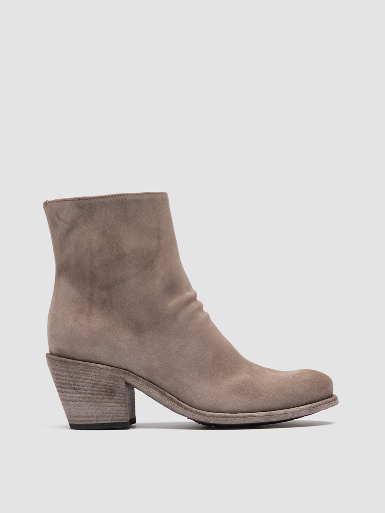 GODEAU 001 - Taupe Suede Zipped Boots