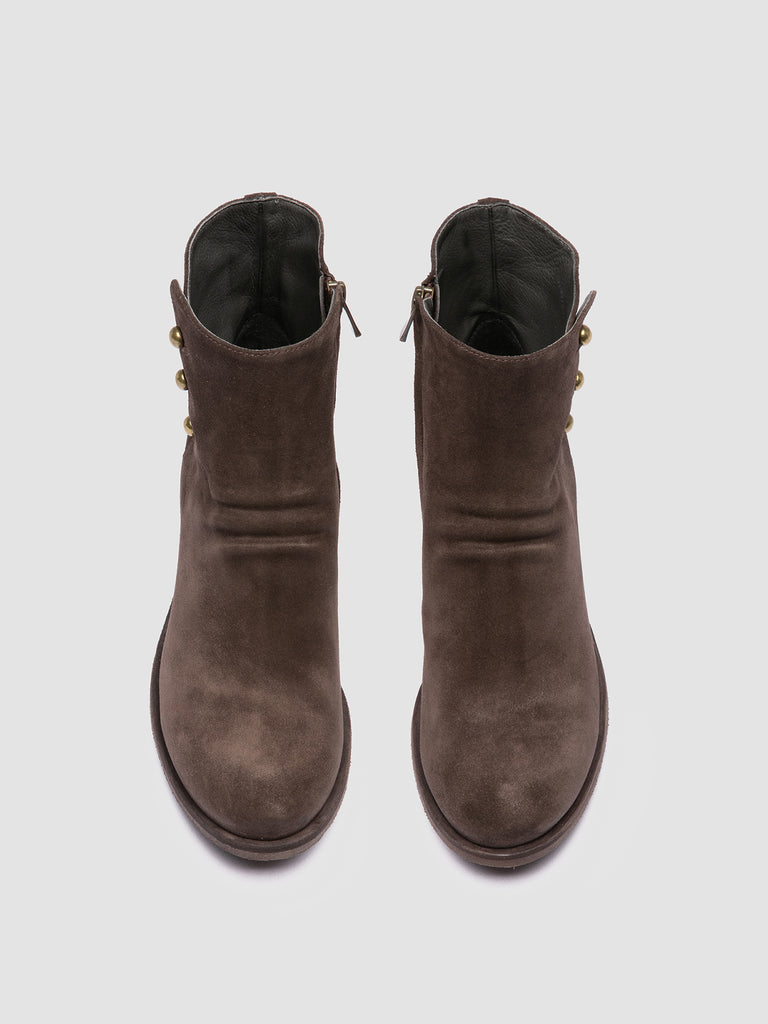 GODEAU 004 - Brown Suede Zipped Boots