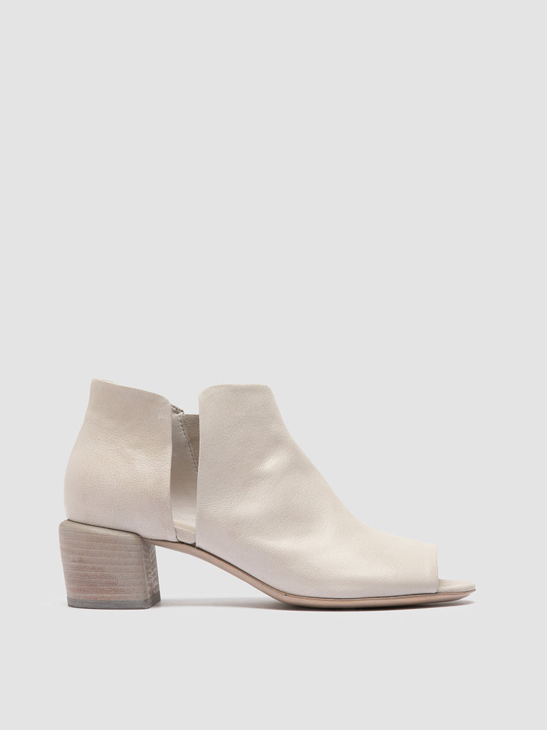 HADRY 005 - White Leather Zipped Boots