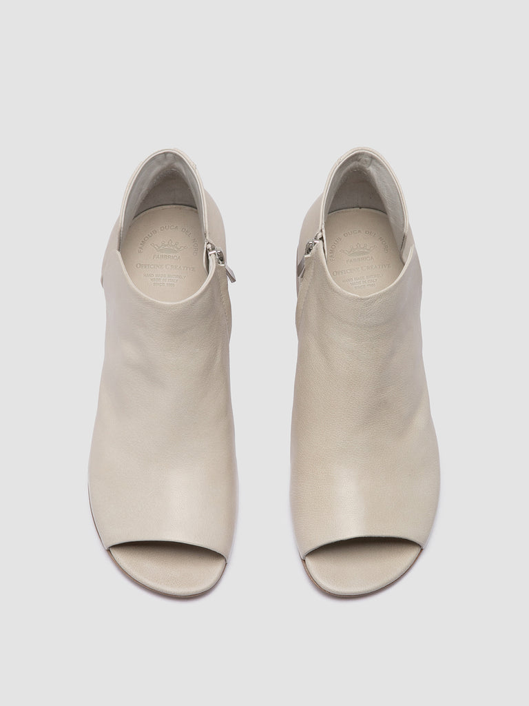 HADRY 005 - White Leather Zipped Boots