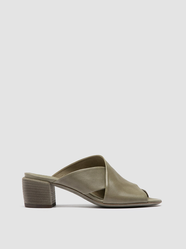 HADRY 007 - Green Leather Slide Sandals