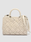 HELEN 025 Cables - White Leather Shoulder Bag