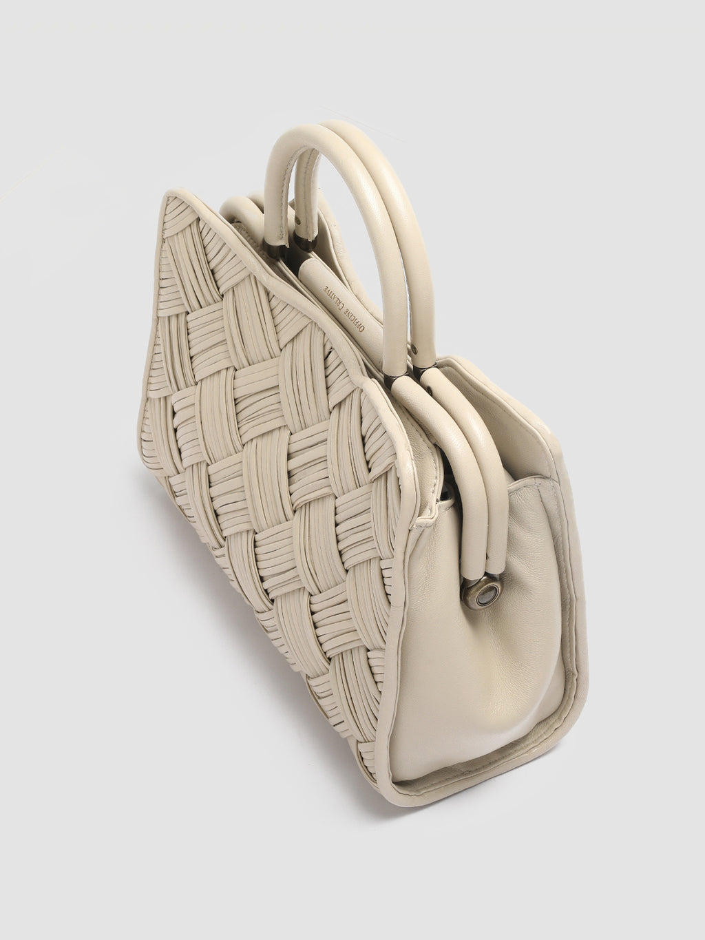 HELEN 025 Cables - White Leather Shoulder Bag