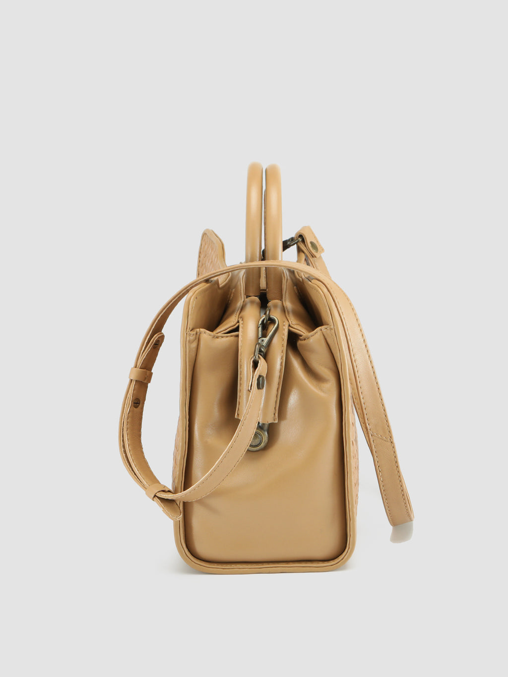 HELEN 025 - braune Handtasche aus gewebtem Leder