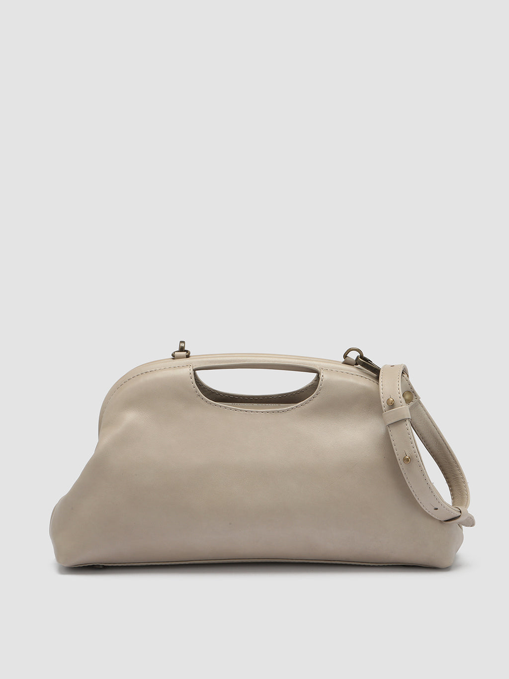 HELEN 02 - Taupe Leather Clutch Bag