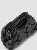 HELEN 12 Plug - Schwarze Clutch aus gewebtem Leder