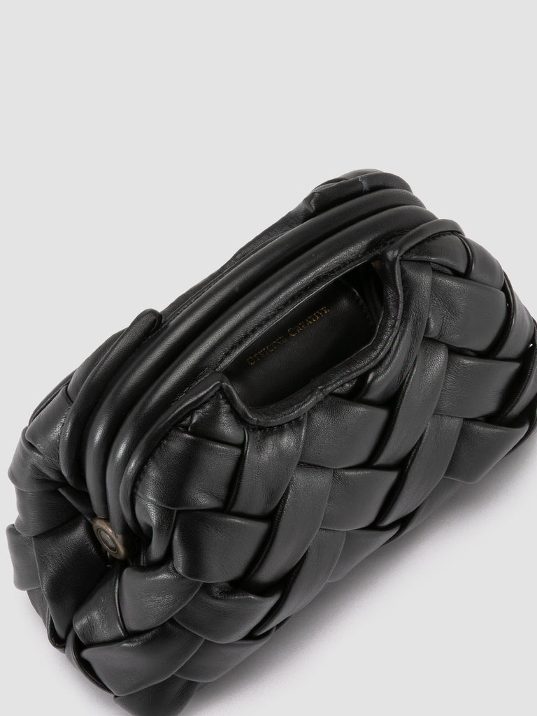 HELEN 12 Plug - Black Leather Clutch Bag