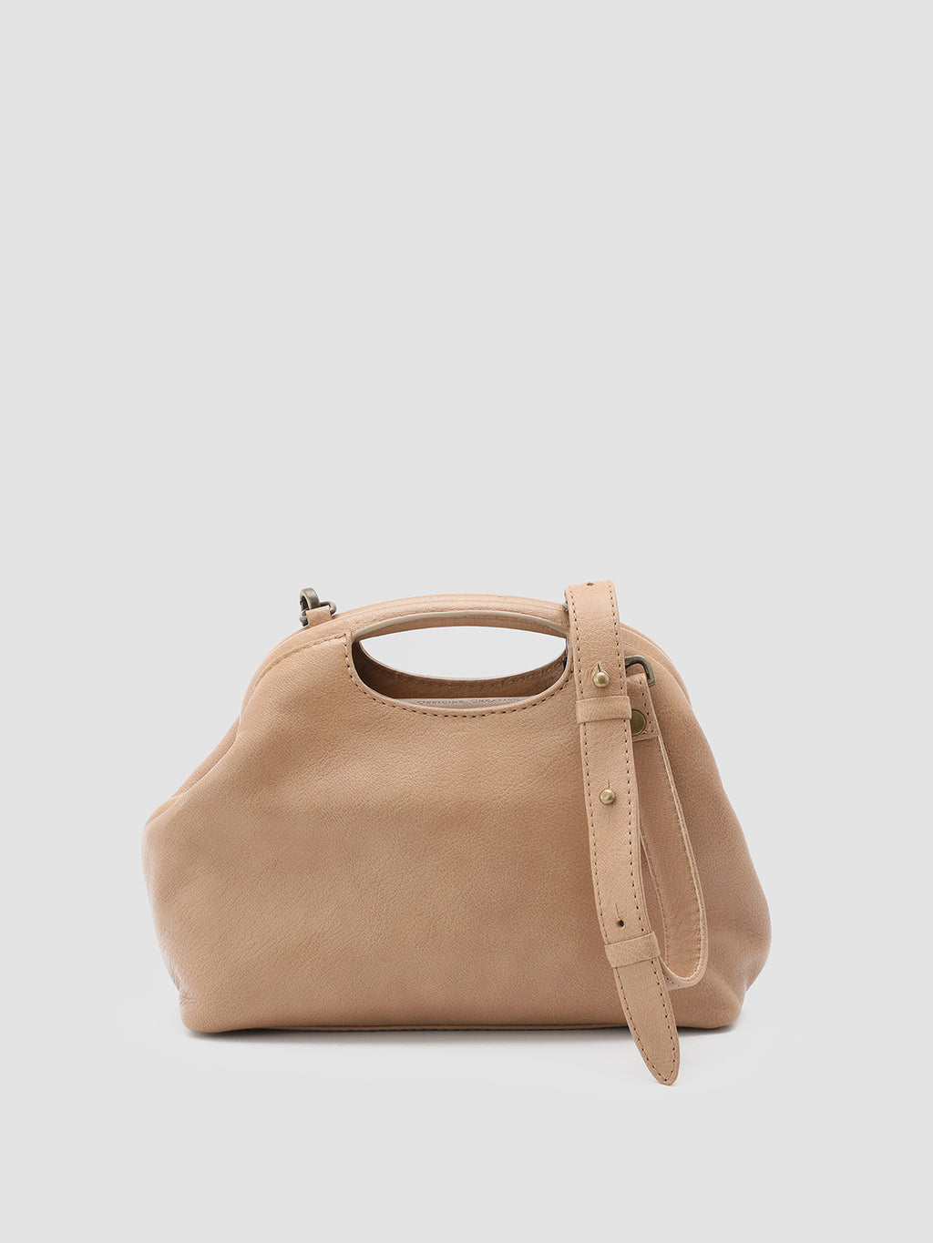 HELEN 15 - Taupe Leather Clutch Bag