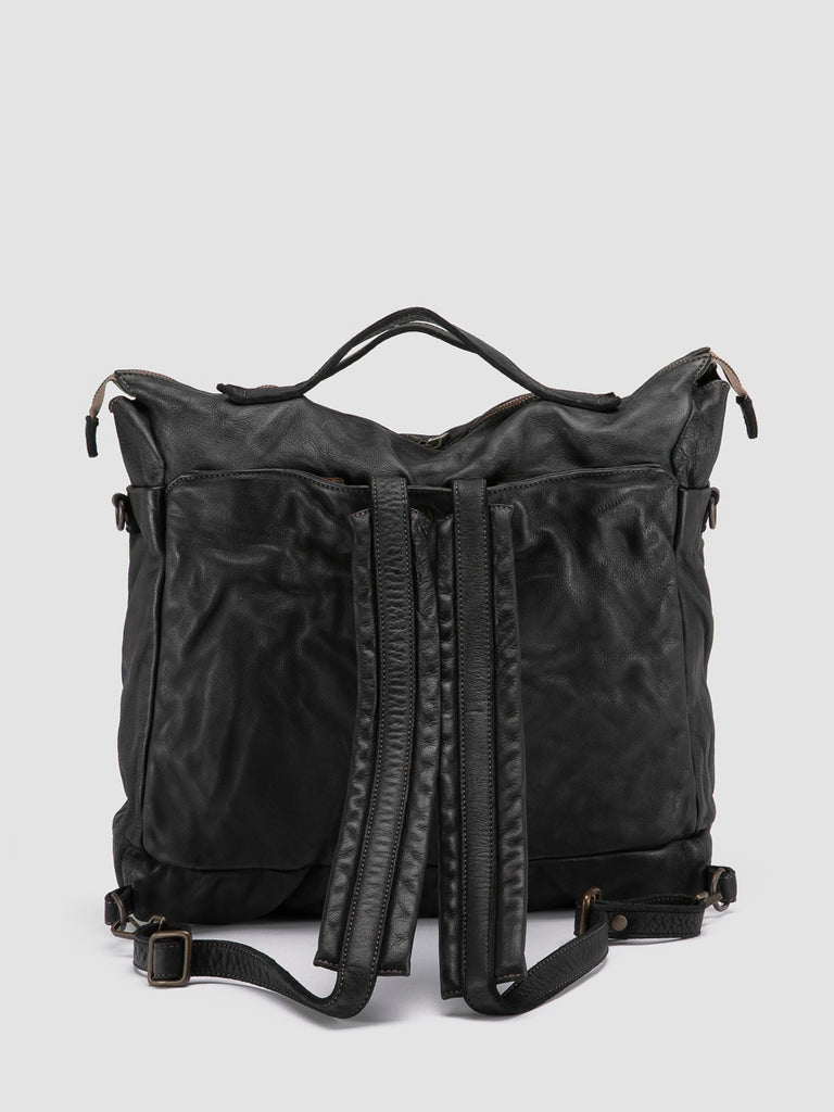 HELMET 036 - Black Leather Backpack