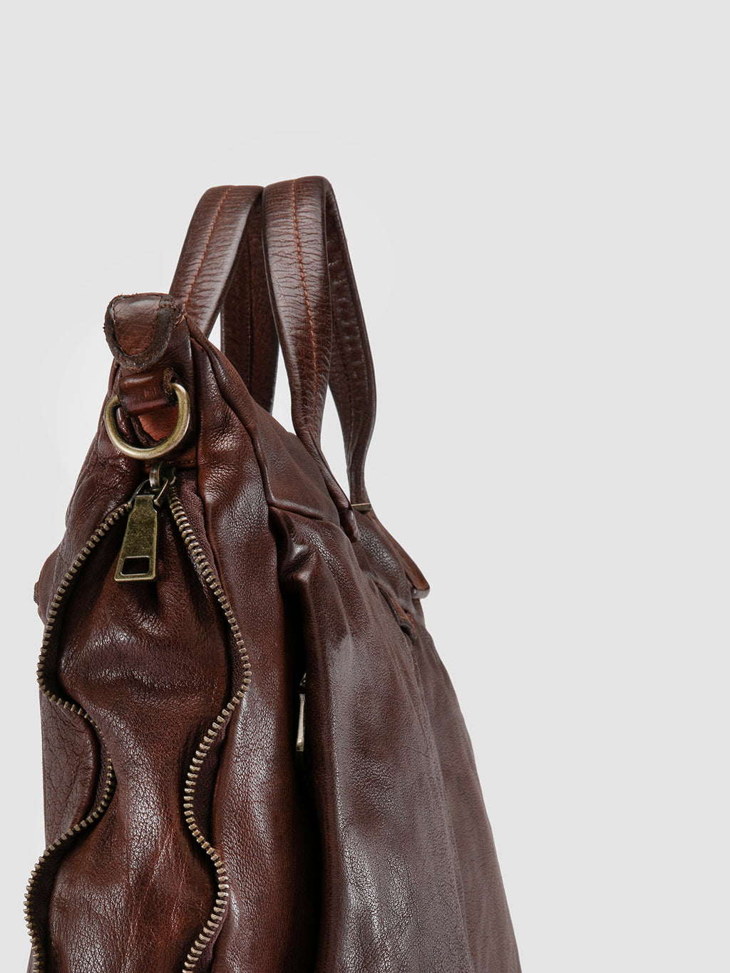 HELMET 046 - Brown Leather Briefcase