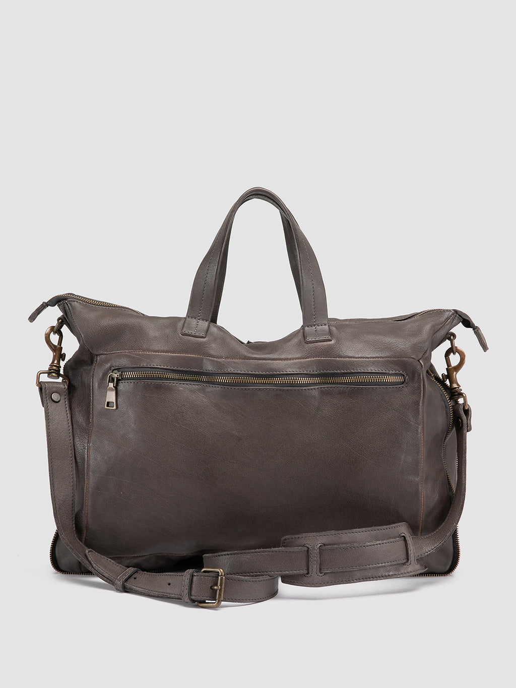 HELMET 046 - Grey Leather Briefcase - image 4,side view