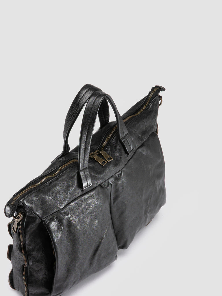 HELMET 046 - Black Leather Briefcase