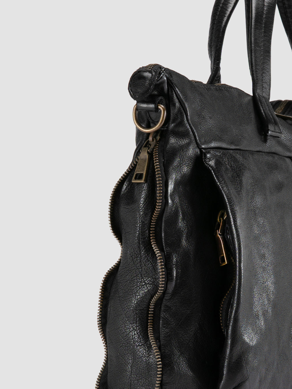 HELMET 046 - Black Leather Briefcase