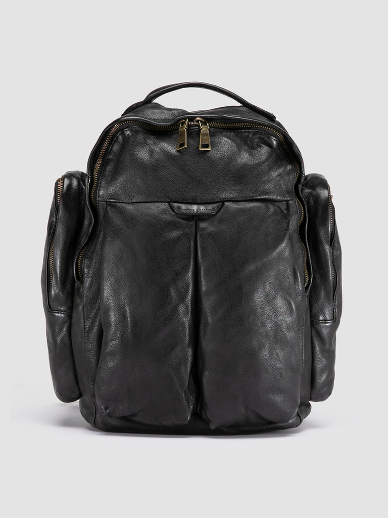 HELMET 047 - Black Leather Backpack