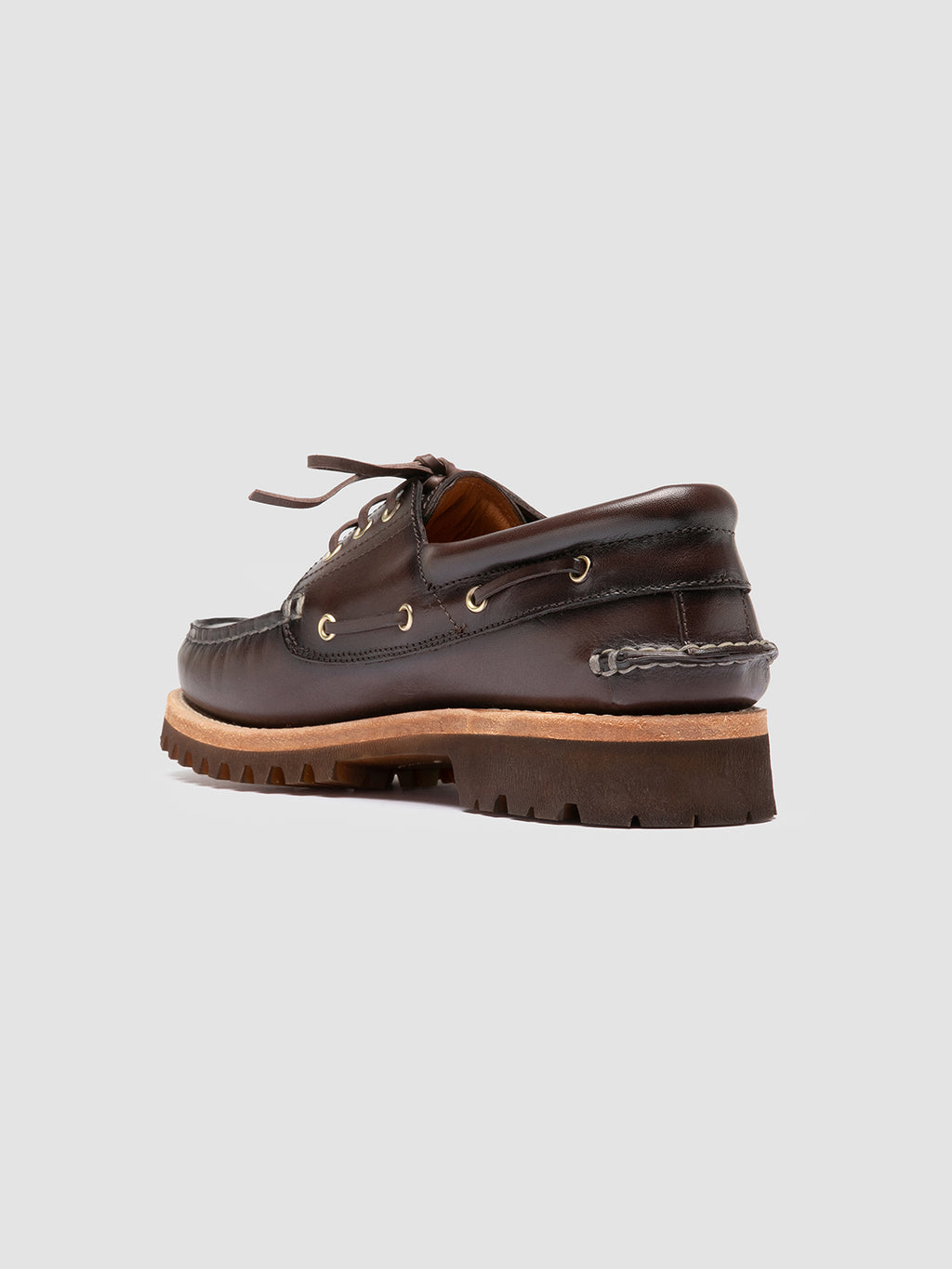 HERITAGE FLEXI 001 - Brown Leather Boat Shoes Officine Creative - 4