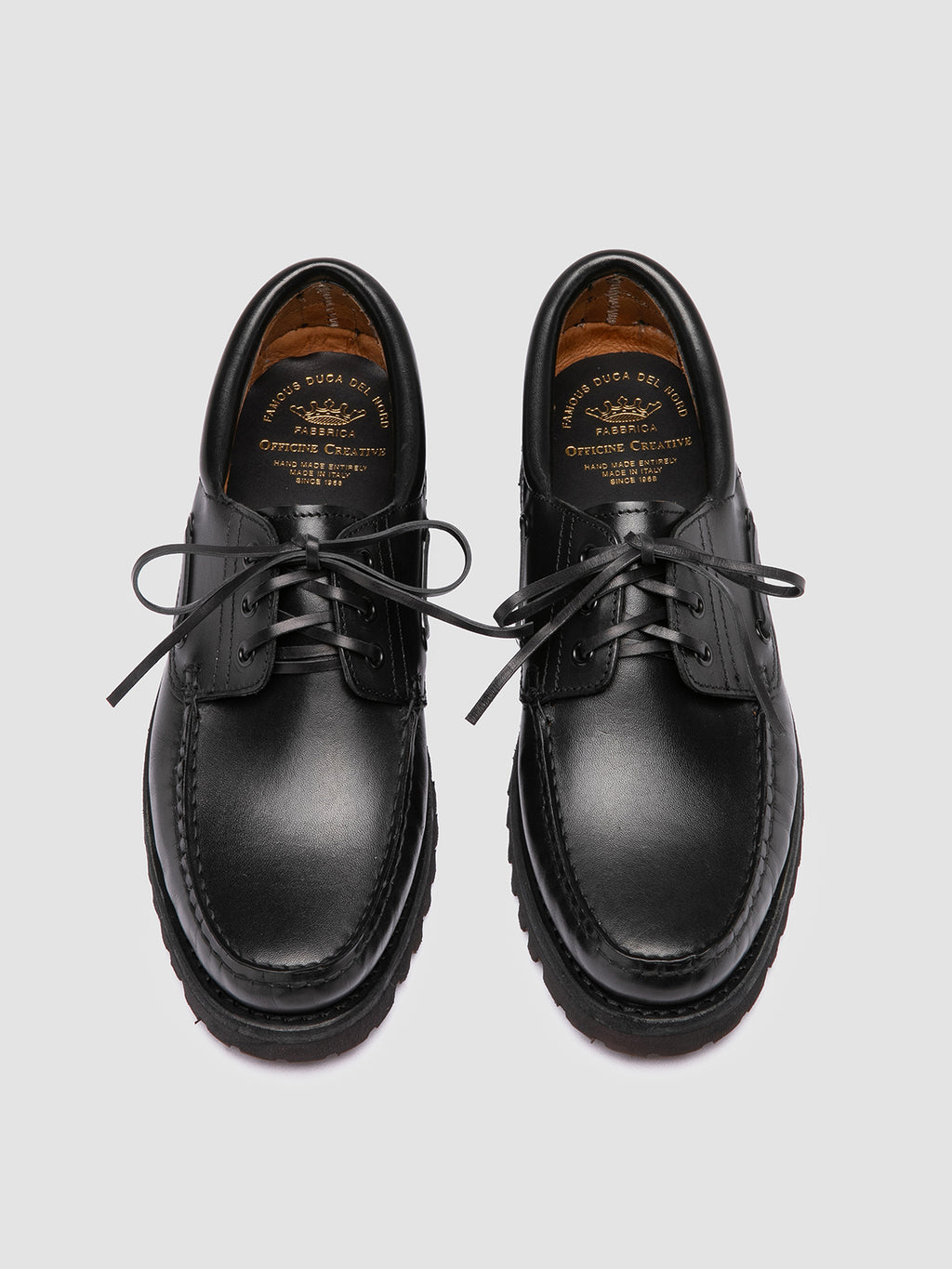 HERITAGE FLEXI 001 - Black Leather Boat Shoes Officine Creative - 2