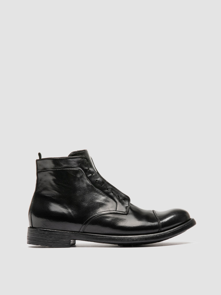 HIVE 005 - Black Leather Zipped Boots