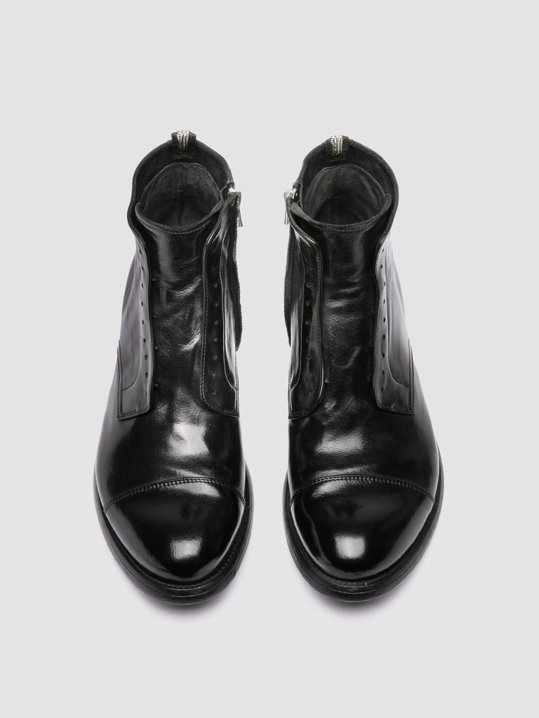 HIVE 005 - Black Leather Zipped Boots