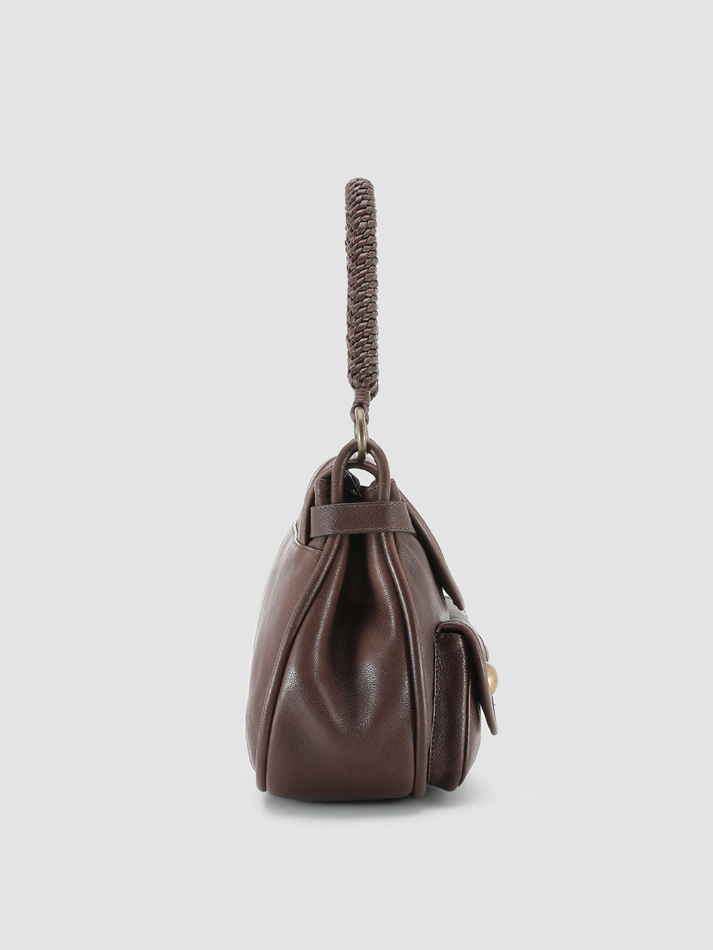 HOLES WOVEN 05 - Burgundy Leather Handle Bag