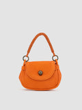 HOLES WOVEN 02 - orangefarbene Lederhandtasche