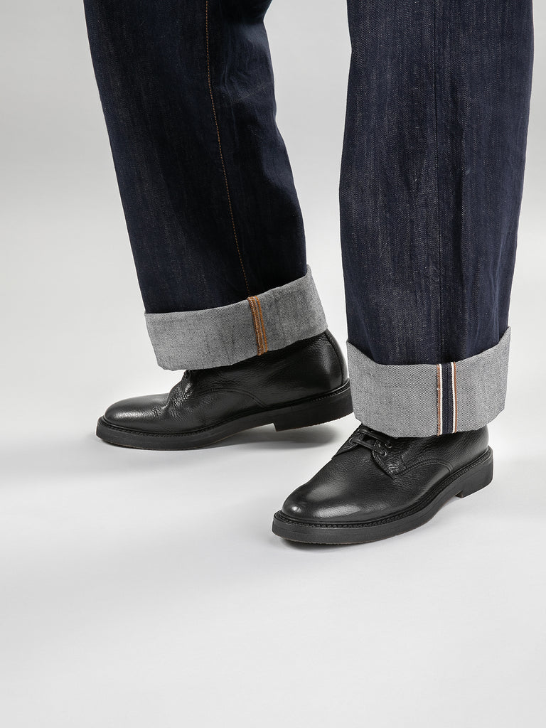 Men's Black Leather Boots HOPKINS FLEXI 203 – Officine Creative EU