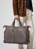 HELMET 046 - Grey Leather Briefcase - thumb image 2,side view