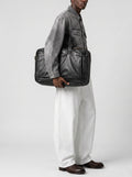 HELMET 056 - Black Leather Travel Bag - thumb image 2,side view
